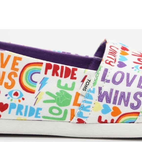 𝅺Toms Alpargata Unity Love Wins Slip on Shoes Multiple Sizes 8.5 & 9.5 - Picture 6 of 8